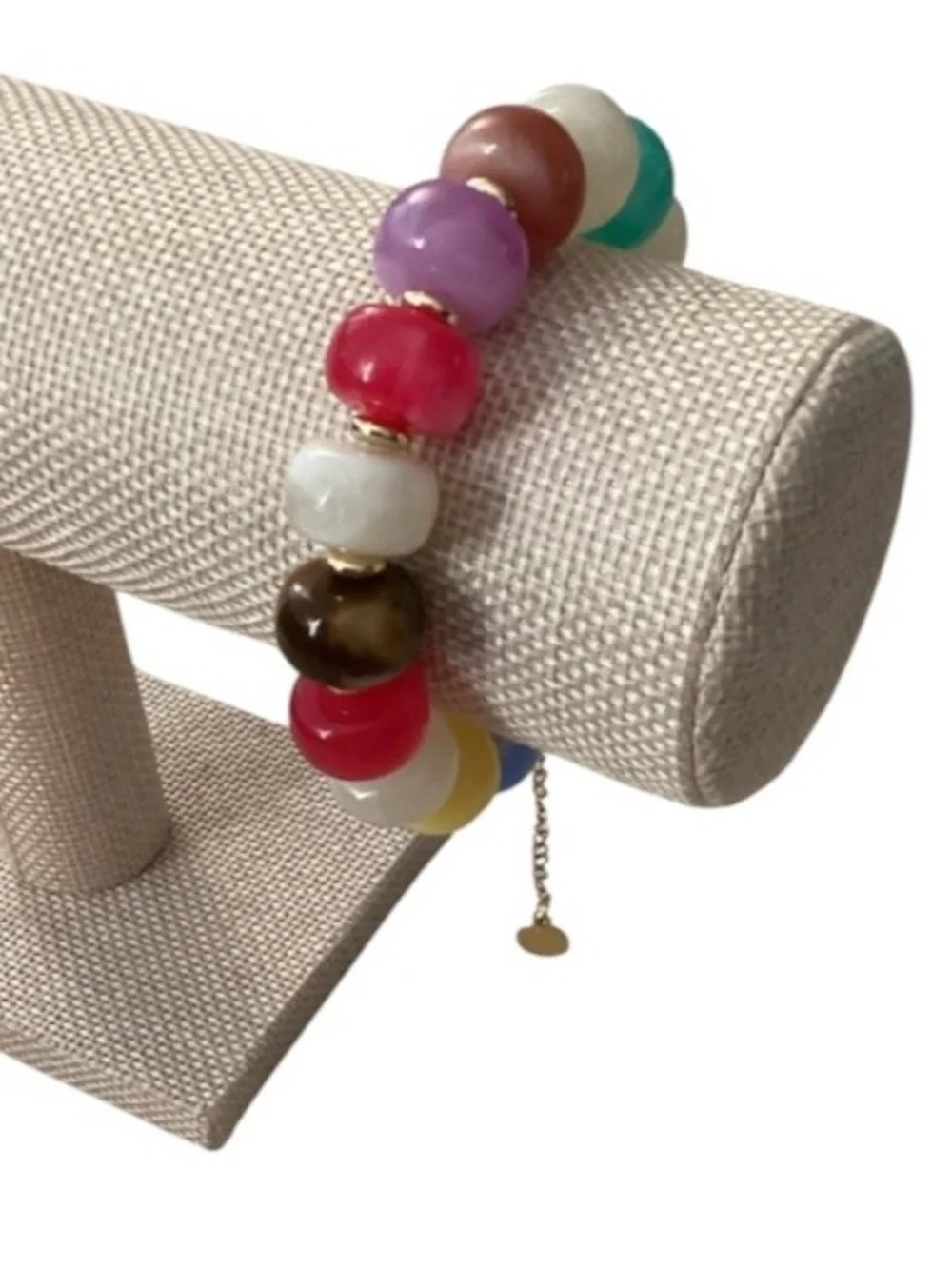 Boho Style Multicolor/Gold Boho Chunky Beaded Strand Adjustable Bracelet (NWT)
